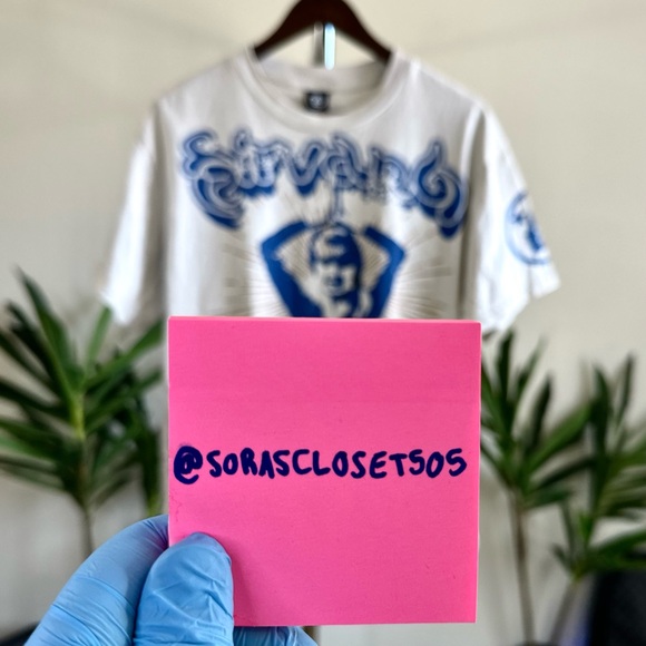 Hellstar Yoga Cream/Blue T-Shirt - Picture 4 of 4